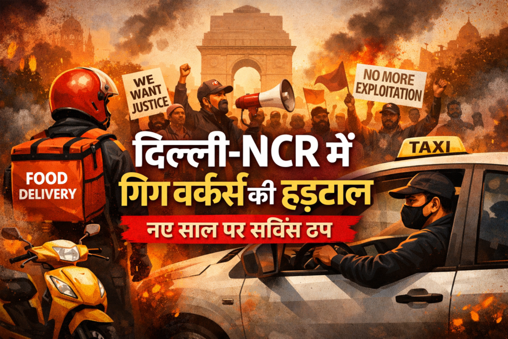New Years से पहले दिल्ली-NCR में गिग वर्कर्स की हड़ताल: फूड डिलीवरी और कैब सेवाओं पर असर