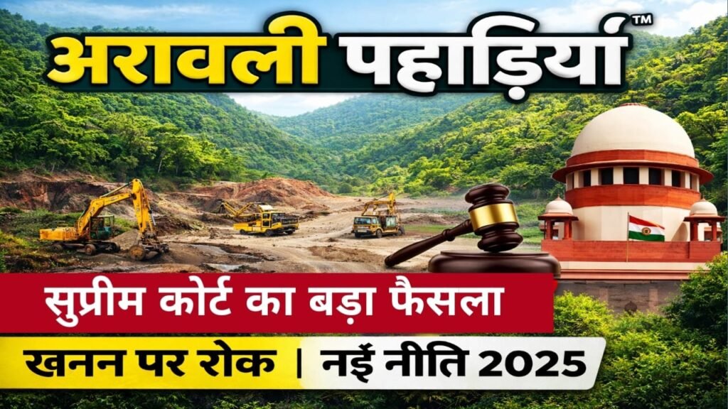 Aravalli Hills: सुप्रीम कोर्ट का बड़ा फैसला | अरावली में खनन पर रोक और सतत विकास नीति 2025
