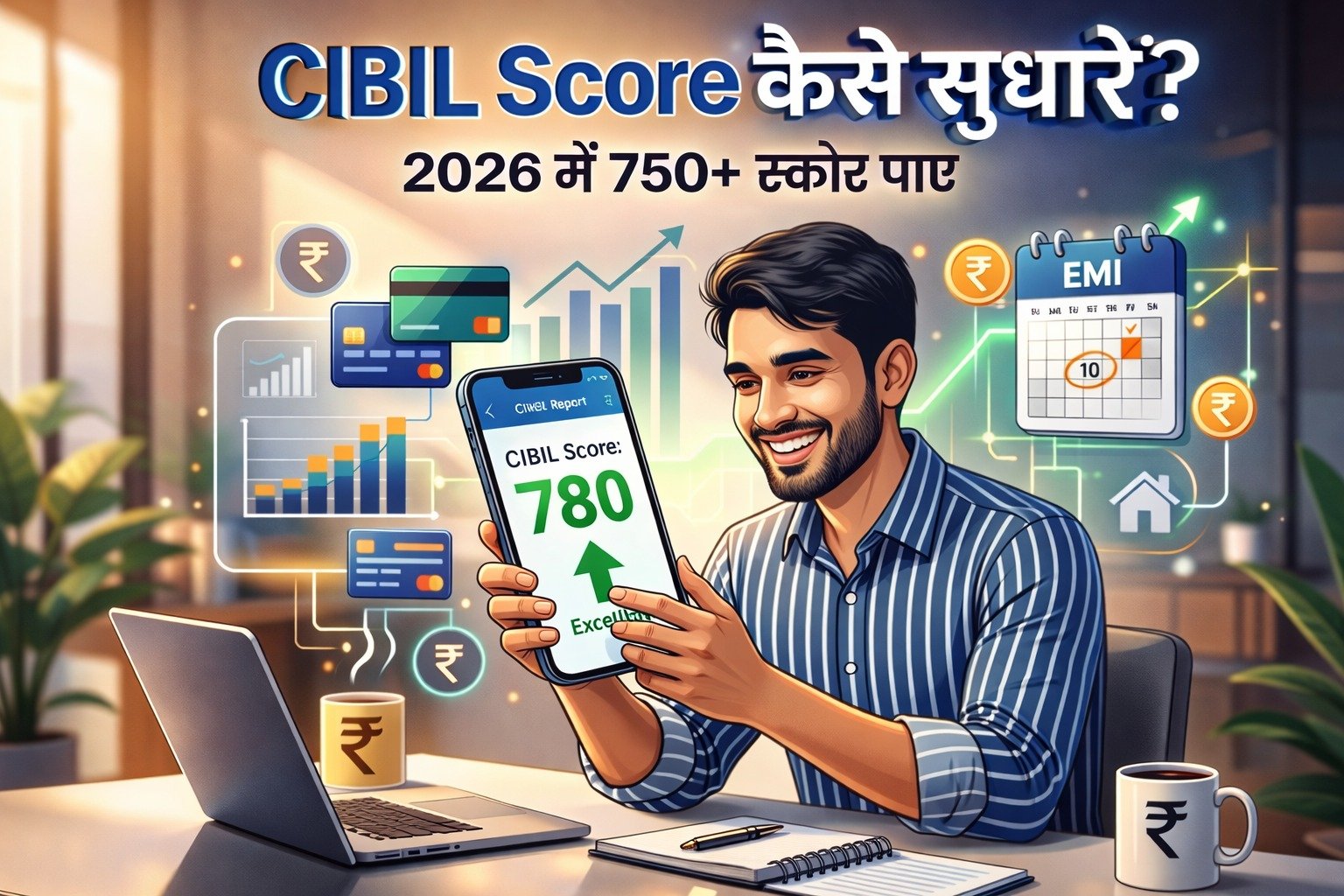 CIBIL Score कैसे सुधारें? 2026 में स्कोर बढ़ाने के 7 आसान तरीके