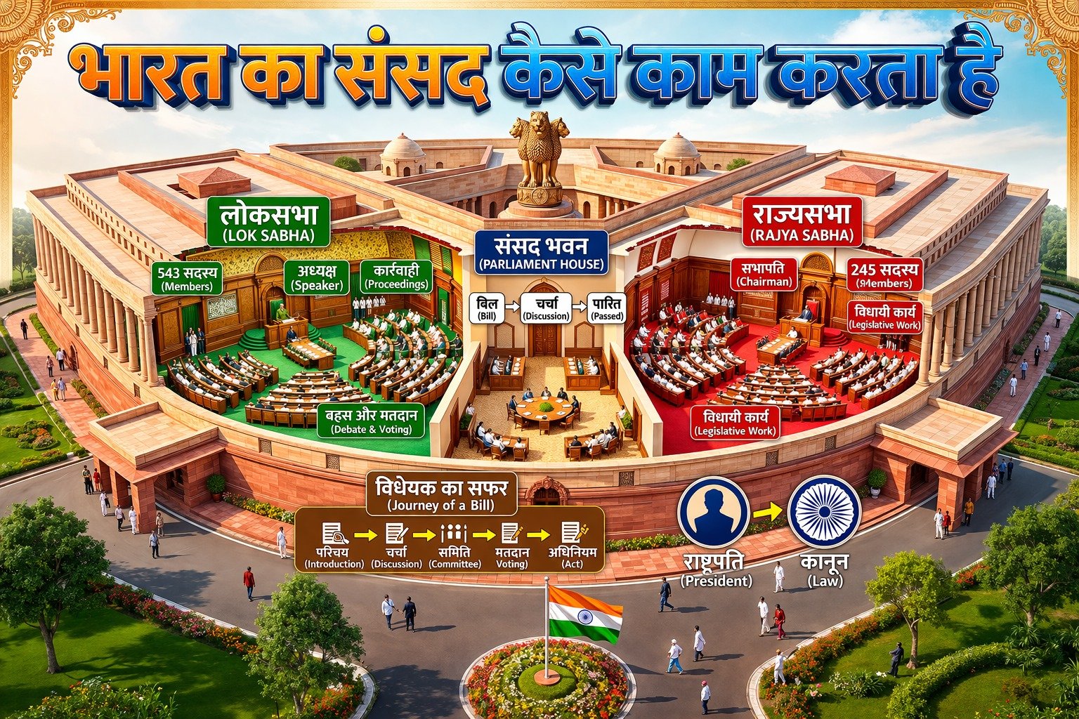 India Ka Parliament Kaise Kaam Karta Hai step by step 2026
