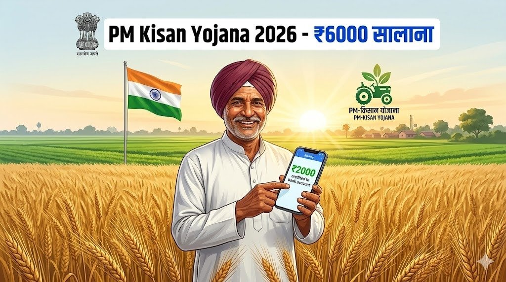 PM Kisan Yojana 2026: पूरी जानकारी | 22वीं किस्त, ऑनलाइन आवेदन, स्टेटस चेक, पात्रता और लाभ