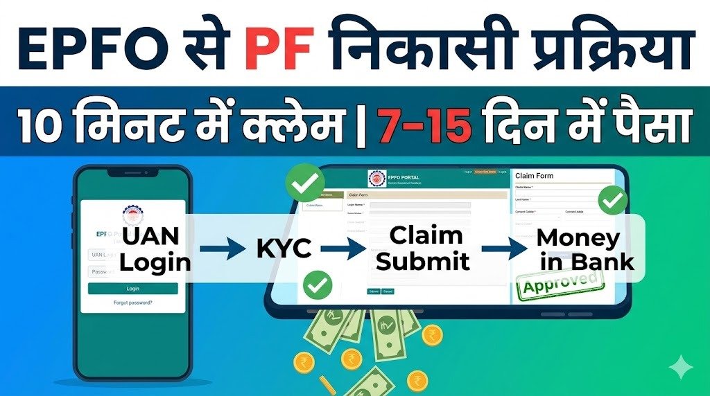 EPFO PF Withdrawal Process 2026: PF कैसे निकालें? UAN से ऑनलाइन PF Claim का पूरा स्टेप बाय स्टेप गाइड