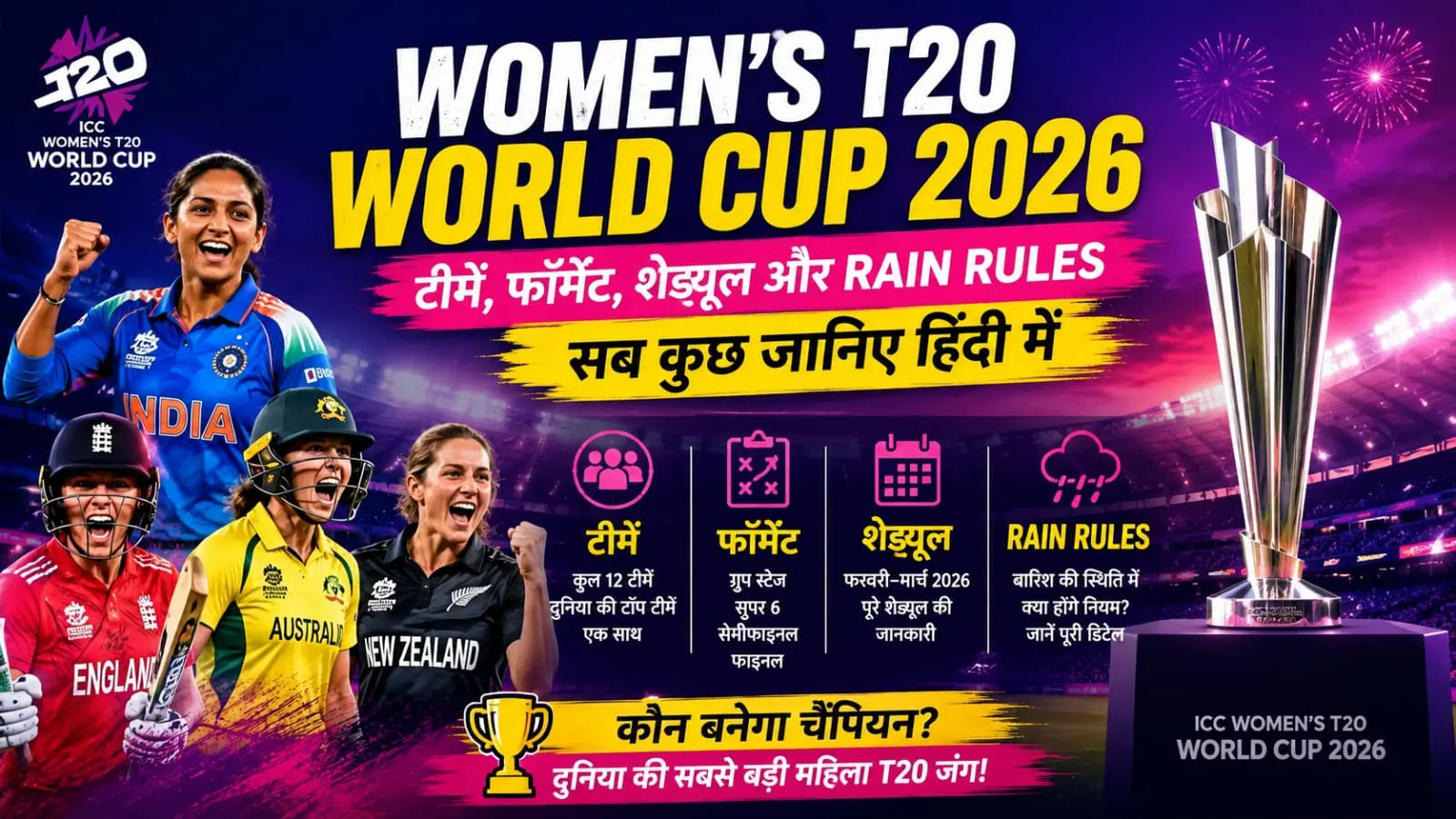 Women's T20 World Cup 2026 schedul