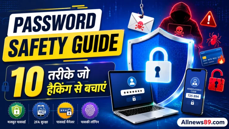 Password Safety Guide, पासवर्ड सुरक्षा गाइड, Password Security Tips, Strong Password, Online Account Security, Cyber Security, Two Factor Authentication, 2FA, Password Manager, Passkey