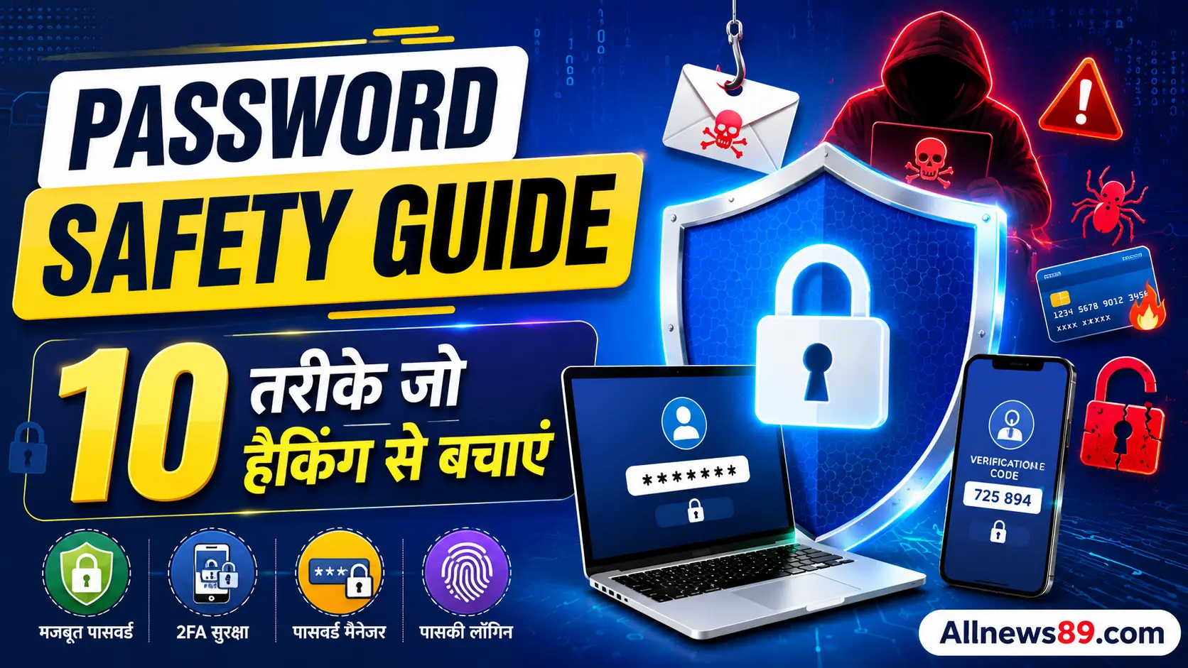 Password Safety Guide, पासवर्ड सुरक्षा गाइड, Password Security Tips, Strong Password, Online Account Security, Cyber Security, Two Factor Authentication, 2FA, Password Manager, Passkey