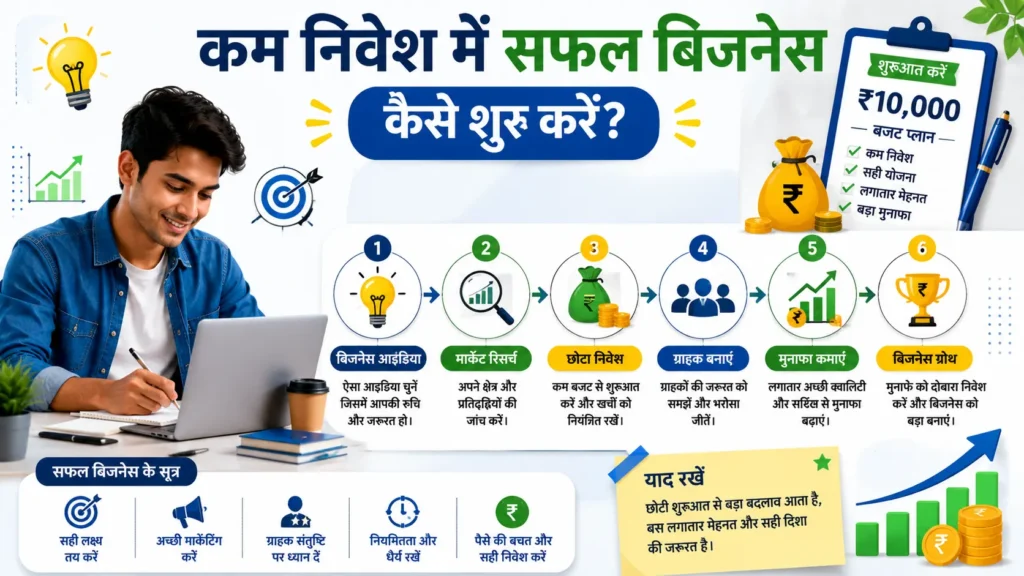 15 Low Investment Business Ideas 2026: ₹10,000 से बिजनेस कैसे शुरू करें