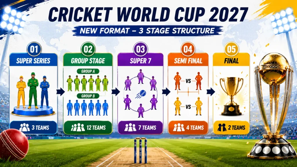 Cricket World Cup 2027 New Format: ICC का बड़ा ऐलान, अब 3 चरणों में होगा टूर्नामेंट