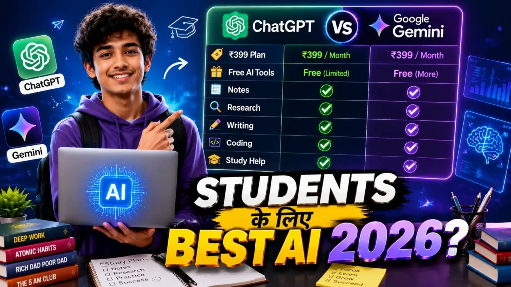 Google Gemini vs ChatGPT: 2026 में Best AI Chatbot कौन सा है?