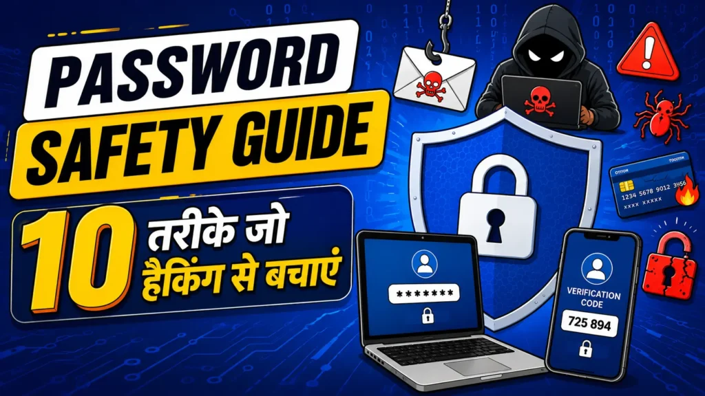 Password Safety Guide, पासवर्ड सुरक्षा गाइड, Password Security Tips, Strong Password, Online Account Security, Cyber Security, Two Factor Authentication, 2FA, Password Manager, Passkey