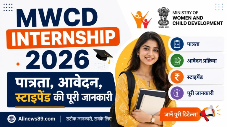 MWCD Internship 2026: पात्रता, आवेदन, स्टाइपेंड की पूरी जानकारी