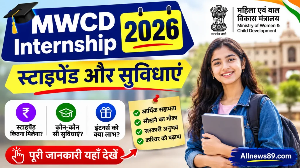 MWCD Internship 2026: पात्रता, आवेदन, स्टाइपेंड की पूरी जानकारी