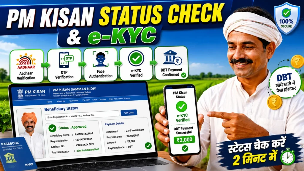 PM Kisan 2026: 23वीं किस्त जारी, स्टेटस चेक, e-KYC और पात्रता की पूरी जानकारी
