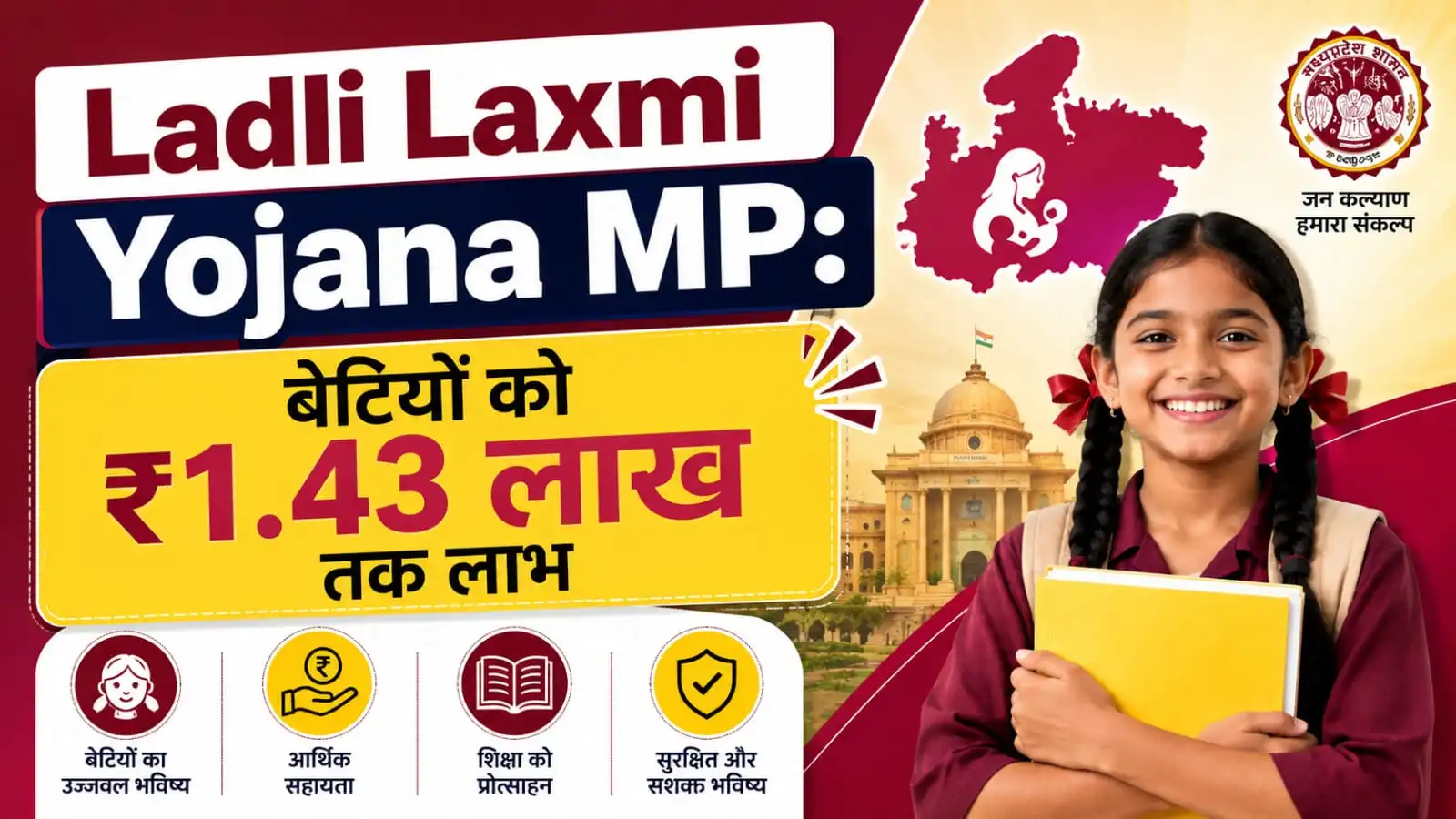 Ladli Laxmi Yojana MP: बेटियों को ₹1.43 लाख तक लाभ, पात्रता और आवेदन
