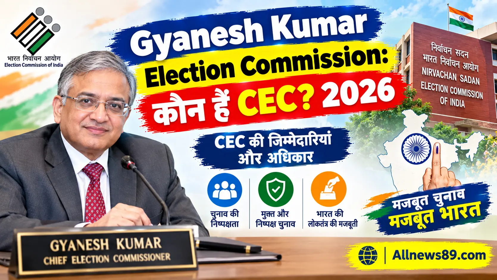 Gyanesh Kumar Election Commission: कौन हैं CEC? 2026